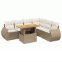 Gartensofagarnitur 7-teilig mit Kissen aus synthetischem Rattan in Beige. von , Gartensets - Ref: Foro24-3272213, Preis: 528,...