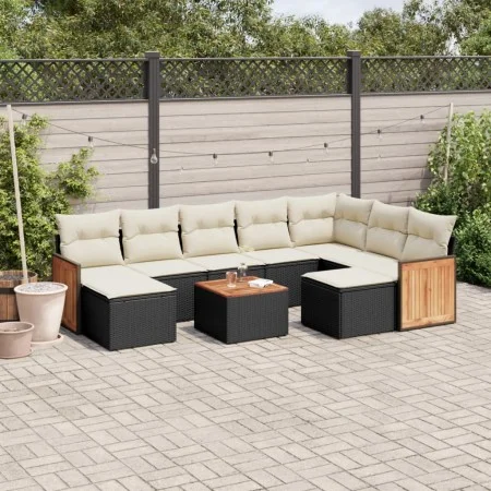 Garden sofa set 10 pieces with black synthetic rattan cushions by , Garden sets - Ref: Foro24-3260628, Price: 569,45 €, Disco...