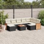 Gartensofa-Set, 10-teilig, mit schwarzen Kissen und synthetischem Rattan. von , Gartensets - Ref: Foro24-3260628, Preis: 568,...