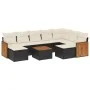 Garden sofa set 10 pieces with black synthetic rattan cushions by , Garden sets - Ref: Foro24-3260628, Price: 569,45 €, Disco...