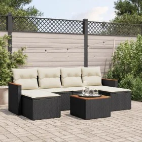 7-piece garden dining set with black synthetic rattan cushions by , Garden sets - Ref: Foro24-3258626, Price: 382,07 €, Disco...