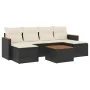 Set de comedor de jardín 7 pzas y cojines ratán sintético negro de , Conjuntos de jardín - Ref: Foro24-3258626, Precio: 381,5...