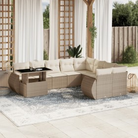 Juego de sofás jardín con cojines beige 10 pzas ratán sintético von , Gartensets - Ref: Foro24-3268768, Preis: 782,58 €, Raba...