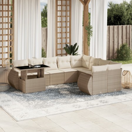 Juego de sofás jardín con cojines beige 10 pzas ratán sintético by , Garden sets - Ref: Foro24-3268768, Price: 782,58 €, Disc...