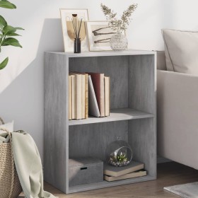 2-level gray concrete plywood shelf 60x30x76.5cm by , Bookcases and shelves - Ref: Foro24-800967, Price: 38,74 €, Discount: %