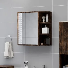 Bathroom cabinet with smoked oak wood mirror 62.5x20.5x64 cm by , bathroom vanities - Ref: Foro24-826351, Price: 63,98 €, Dis...