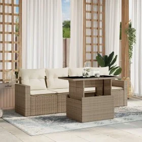 Juego de sofás jardín con cojines 5 pzas ratán sintético beige von , Gartensets - Ref: Foro24-3267098, Preis: 383,86 €, Rabat...