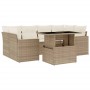 Set sofás de jardín 7 piezas y cojines ratán sintético beige by , Garden sets - Ref: Foro24-3267128, Price: 521,93 €, Discoun...