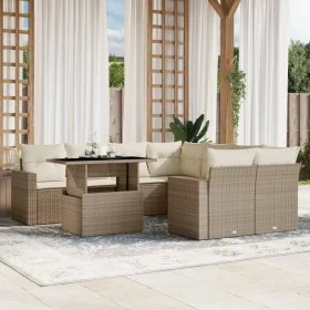Set de sofás de jardín 9 pzas con cojines ratán sintético beige von , Gartensets - Ref: Foro24-3267168, Preis: 654,80 €, Raba...