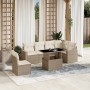 Set sofás de jardín 7 piezas y cojines ratán sintético beige von , Gartensets - Ref: Foro24-3267308, Preis: 501,30 €, Rabatt: %