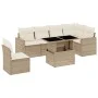 Set sofás de jardín 7 piezas y cojines ratán sintético beige de , Conjuntos de jardín - Ref: Foro24-3267308, Precio: 521,50 €...