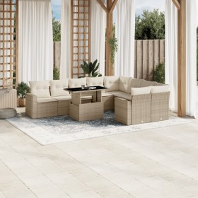 Juego de sofás jardín con cojines beige 10 pzas ratán sintético von , Gartensets - Ref: Foro24-3267498, Preis: 689,55 €, Raba...