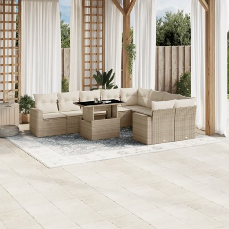 Juego de sofás jardín con cojines beige 10 pzas ratán sintético by , Garden sets - Ref: Foro24-3267498, Price: 689,55 €, Disc...