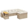 Garden sofa set with beige cushions, 10 pieces, synthetic rattan by , Garden sets - Ref: Foro24-3271478, Price: 679,63 €, Dis...