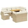 9-piece garden sofa set with beige synthetic rattan cushions by , Garden sets - Ref: Foro24-3272290, Price: 837,20 €, Discoun...