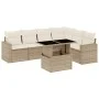 Gartensofagarnitur 7-teilig mit Kissen aus synthetischem Rattan in Beige. von , Gartensets - Ref: Foro24-3267298, Preis: 520,...