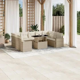 Gartensofa-Set mit 10-teiligen beigen Kissen aus synthetischem Rattan. von , Gartensets - Ref: Foro24-3267478, Preis: 717,42 ...
