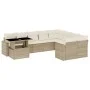 Garden sofa set with beige cushions, 10 pieces, synthetic rattan by , Garden sets - Ref: Foro24-3267508, Price: 717,42 €, Dis...