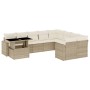 Juego de sofás jardín con cojines beige 10 pzas ratán sintético de , Conjuntos de jardín - Ref: Foro24-3267508, Precio: 676,37 €