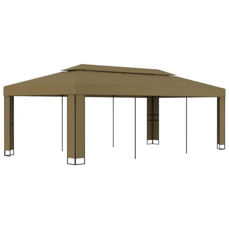 Cenador con doble techo gris taupe 3x6 m 180 g/m² de , Carpas y cenadores - Ref: Foro24-312219, Precio: 329,87 €, Descuento: %