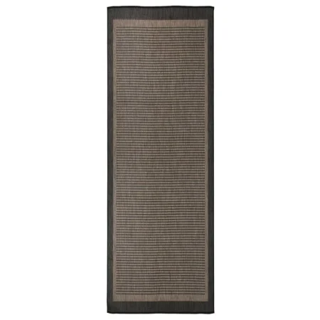 Dunkelbrauner flacher gewebter Außenteppich 80x250 cm von , Teppiche - Ref: Foro24-340842, Preis: 41,31 €, Rabatt: %