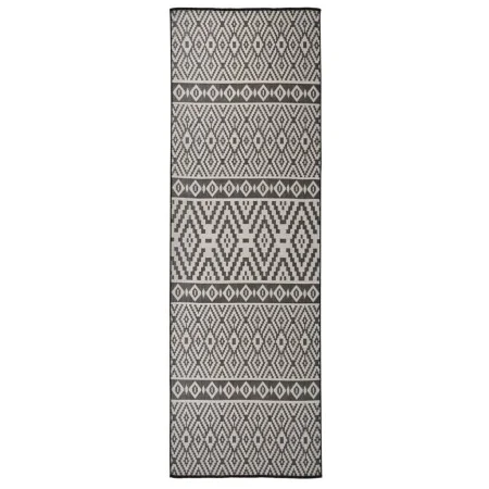 Alfombra de exterior de tejido plano rayas negras 80x250 cm de , Alfombras - Ref: Foro24-340849, Precio: 37,35 €, Descuento: %