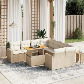 Set de sofás de jardín 9 pzas con cojines ratán sintético beige by , Garden sets - Ref: Foro24-3271240, Price: 656,99 €, Disc...