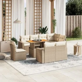 Set de sofás de jardín 9 pzas con cojines ratán sintético beige von , Gartensets - Ref: Foro24-3271408, Preis: 680,29 €, Raba...