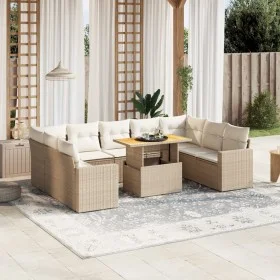 Juego de sofás jardín con cojines beige 10 pzas ratán sintético by , Garden sets - Ref: Foro24-3271457, Price: 706,40 €, Disc...