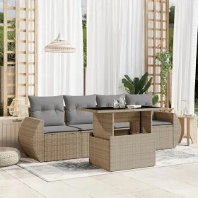 Juego de sofás jardín con cojines 5 pzas ratán sintético beige von , Gartensets - Ref: Foro24-3268359, Preis: 379,23 €, Rabat...