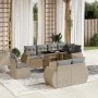 Set de sofás de jardín 9 pzas con cojines ratán sintético beige by , Garden sets - Ref: Foro24-3268669, Price: 744,16 €, Disc...