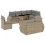 Set de sofás de jardín 9 pzas con cojines ratán sintético beige by , Garden sets - Ref: Foro24-3268669, Price: 744,16 €, Disc...