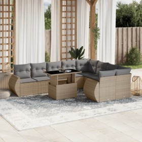 Juego de sofás jardín con cojines beige 10 pzas ratán sintético von , Gartensets - Ref: Foro24-3268759, Preis: 700,38 €, Raba...