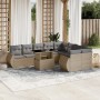 Juego de sofás jardín con cojines beige 10 pzas ratán sintético by , Garden sets - Ref: Foro24-3268759, Price: 700,38 €, Disc...
