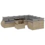 Juego de sofás jardín con cojines beige 10 pzas ratán sintético de , Conjuntos de jardín - Ref: Foro24-3268759, Precio: 737,7...