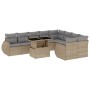 Juego de sofás jardín con cojines beige 10 pzas ratán sintético by , Garden sets - Ref: Foro24-3268759, Price: 700,38 €, Disc...