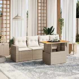 Garden sofa set with 5-piece synthetic rattan beige cushions by , Garden sets - Ref: Foro24-3271191, Price: 379,02 €, Discoun...