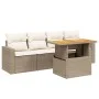 Garden sofa set with 5-piece synthetic rattan beige cushions by , Garden sets - Ref: Foro24-3271191, Price: 379,02 €, Discoun...