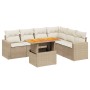 Gartensofagarnitur 7-teilig mit Kissen aus synthetischem Rattan in Beige. von , Gartensets - Ref: Foro24-3271331, Preis: 486,...
