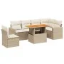 Set of 7-piece garden sofas and beige synthetic rattan cushions by , Garden sets - Ref: Foro24-3271338, Price: 515,12 €, Disc...