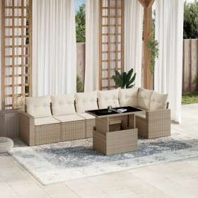 Set of 7-piece garden sofas and beige synthetic rattan cushions by , Garden sets - Ref: Foro24-3267288, Price: 501,30 €, Disc...