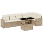 Gartensofagarnitur 7-teilig mit Kissen aus synthetischem Rattan in Beige. von , Gartensets - Ref: Foro24-3267288, Preis: 501,...