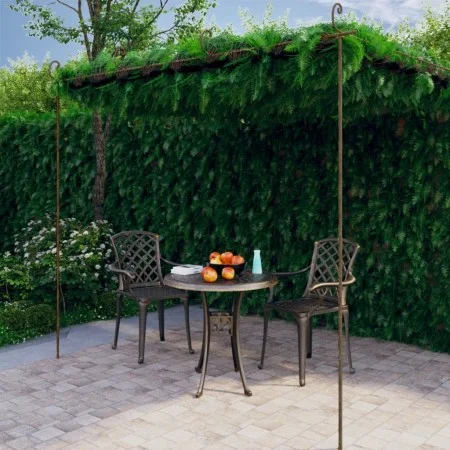 Antique brown garden pergola 4x3x2.5 m iron by vidaXL, Pergolas, arches and garden trellises - Ref: Foro24-313998, Price: 148...