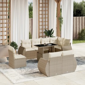 9-piece garden sofa set with beige synthetic rattan cushions by , Garden sets - Ref: Foro24-3268668, Price: 784,20 €, Discoun...