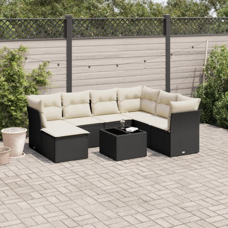 8-teiliges Gartensofa-Set mit schwarzen Polstern aus synthetischem Rattan. von , Gartensets - Ref: Foro24-3249835, Preis: 468...