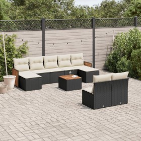 Garden sofa set 10 pieces with black synthetic rattan cushions by , Garden sets - Ref: Foro24-3260460, Price: 536,73 €, Disco...