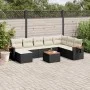 8-piece garden sofa set with black synthetic rattan cushions by , Garden sets - Ref: Foro24-3259494, Price: 516,21 €, Discoun...