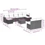 Gartensofa-Set, 10-teilig, mit schwarzen Kissen und synthetischem Rattan. von , Gartensets - Ref: Foro24-3258780, Preis: 528,...