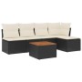 6-teiliges Gartensofa-Set und Kissen aus schwarzem Kunststoff-Rattan. von , Gartensets - Ref: Foro24-3255930, Preis: 313,00 €...