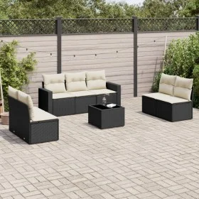 Set de sofás de jardín 8 piezas y cojines ratán sintético negro by , Modular outdoor sofas - Ref: Foro24-3251173, Price: 444,...